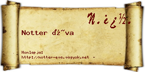 Notter Éva névjegykártya